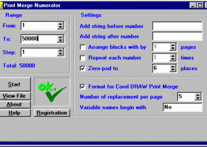 software - Print Merge Numerator - for Vista 2.0 screenshot