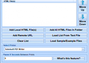 software - Print Multiple HTML Files Software 7.0 screenshot