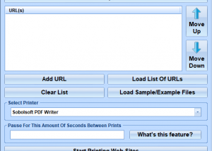 Print Multiple Web Sites Software screenshot
