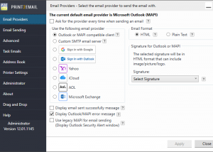 software - Print2Email Server 12.31 Build 1241 screenshot