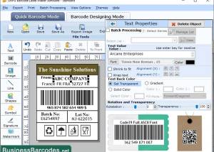 Printable Full ASCII Barcode Software screenshot