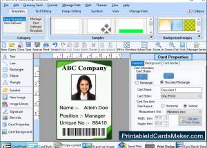 Printable ID Cards Maker Software screenshot