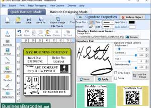 Printing Data Matrix Barcode Label App screenshot