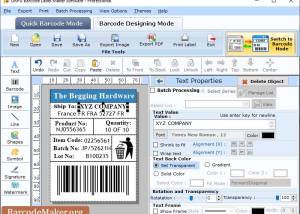 Professional Barcode Label Creator screenshot