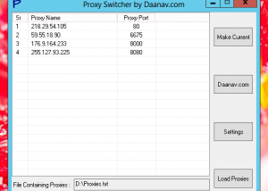 software - Proxy Switcher 1.00 screenshot