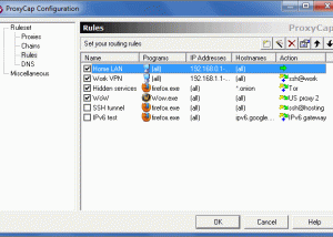 software - ProxyCap 5.39 screenshot