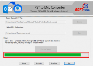 software - PST to EML Converter 1.0 screenshot