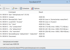 software - PyroBatchFTP Scripted FTP/SFTP/ Transfer 3.32 screenshot