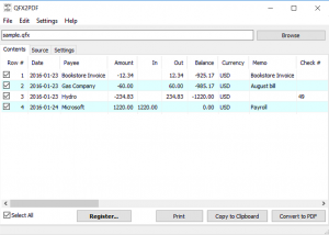 software - QFX2PDF 3.0.0.2 screenshot