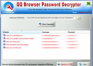 QQ Browser Password Decryptor screenshot