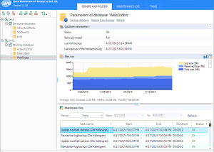 software - Quick Maintenance and Backup for MS SQL 1.4.2.0 screenshot