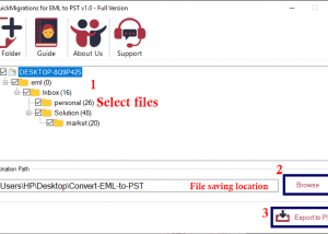 software - QuickMigrations for EML to PST 1.0 screenshot