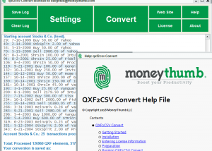 software - QXF2CSV Convert 10.2.09 screenshot