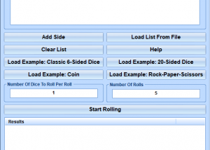 software - Random Dice Roller Software 7.0 screenshot