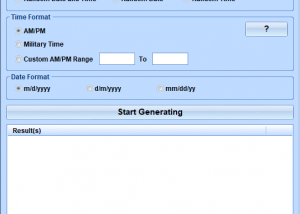 Random Time and or Date Generator Software screenshot