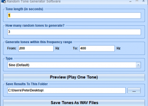 software - Random Tone Generator Software 7.0 screenshot