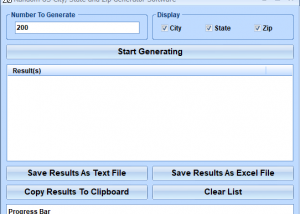 software - Random US City, State and Zip Generator Software 7.0 screenshot