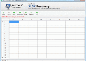 Recover Corrupt XLSX File screenshot