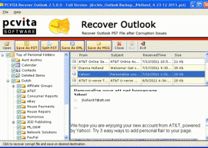 Recover Outlook Inbox Mail screenshot