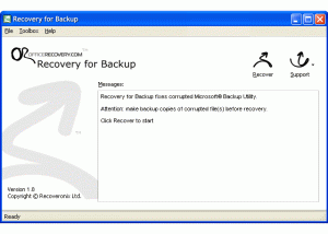 Recovery for Backup screenshot