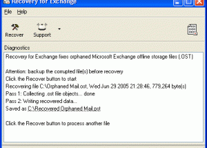 software - Recovery for Exchange 2.1.0835 screenshot