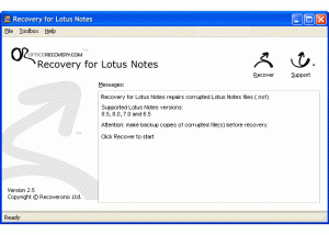 software - Recovery for Lotus Notes 2.5.0932 screenshot