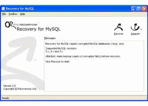 Recovery for MySQL screenshot