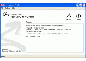 Recovery for Oracle screenshot