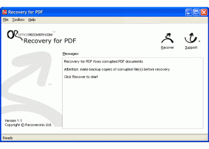 software - Recovery for PDF 1.1.0930 screenshot