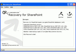 Recovery for SharePoint screenshot