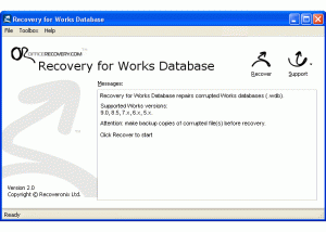 software - Recovery for Works Database 2.0.0920 screenshot