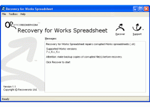 software - Recovery for Works Spreadsheet 1.1.0919 screenshot