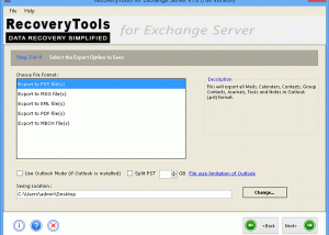 RecoveryTools Exchange Mailbox Recovery screenshot