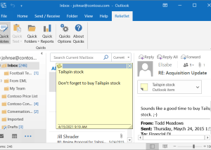 software - ReliefJet Quick Notes for Outlook 1.3.2 screenshot