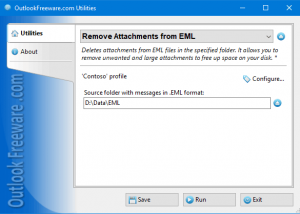 Remove Attachments from EML Files screenshot