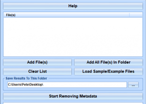 software - Remove Metadata In Multiple Files Software 7.0 screenshot