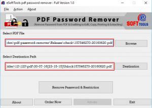 software - Remove PDF Password Protection 1.0 screenshot