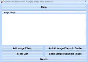 Remove Red Eye From Multiple Image Files Software screenshot