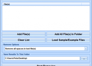Remove Text, Spaces & Characters From Files Software screenshot