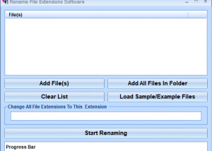 Rename File Extensions Software screenshot