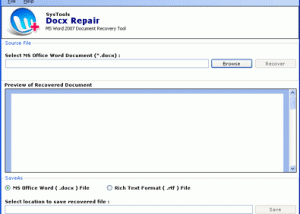 software - Repair Corrupt Word Docx 3.6.3 screenshot