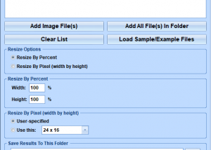 Resize Multiple Image Files Software screenshot