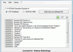 Resource Database Editor screenshot