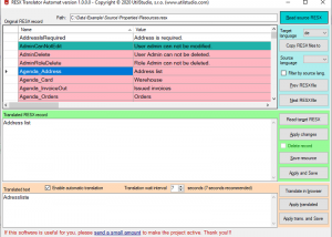 software - RESX Translator automat 1.0.1 screenshot