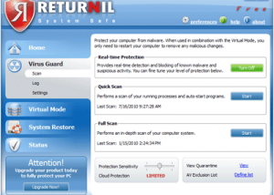 Returnil System Safe 2011 screenshot