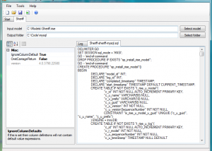 RISE MySQL code generator screenshot