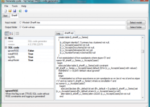 RISE SQL Server code generator screenshot