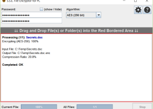 S.S.E. File Encryptor for PC screenshot
