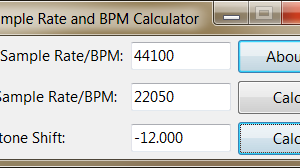 Sample Rate and BPM Calculator screenshot