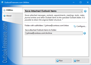 software - Save Attached Outlook Items 4.21 screenshot